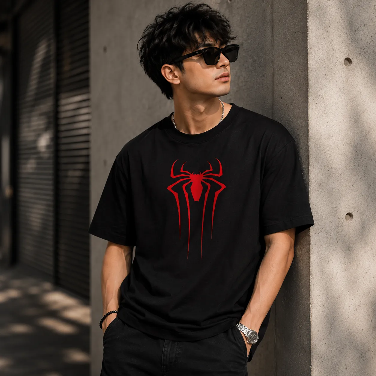 The Amazing Spider-Man Logo Red Graphic Printed T-Shirt