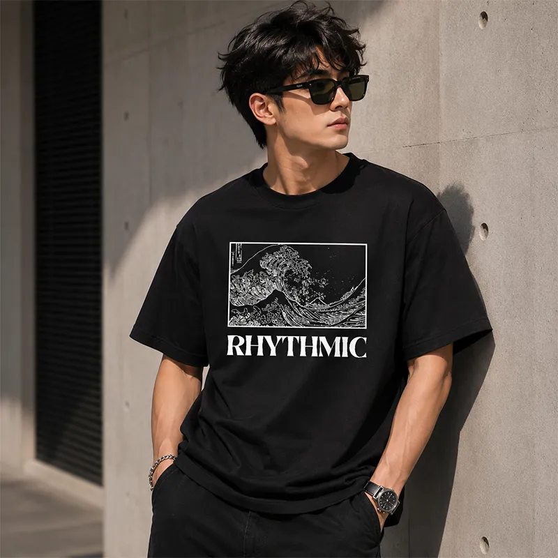 Rhythmic – Japanese Art Ocean Rhythm Graphic Printed T-shirt