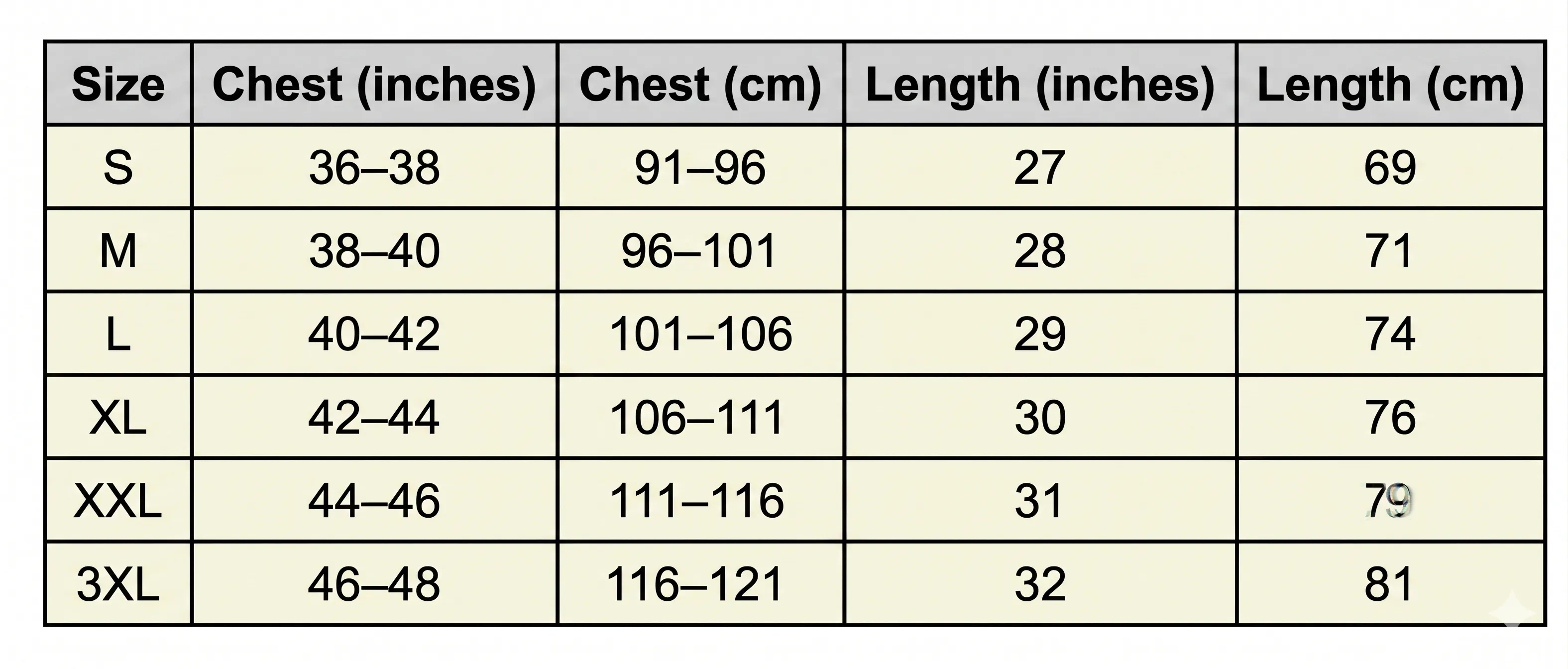 Size Chart
