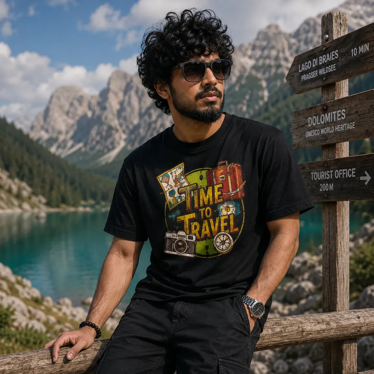Time to Travel Printed T-Shirt – Premium Travel Graphic Tee