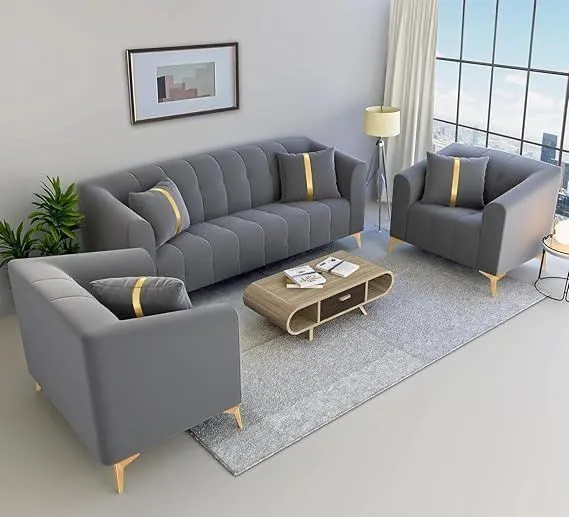 Luxe Grey Sofa Set